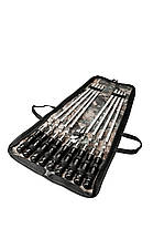 Набір Enot-6 Black у сумці - 8 шампурів з дерев’яними ручками + вилка для м’яса, фото 5