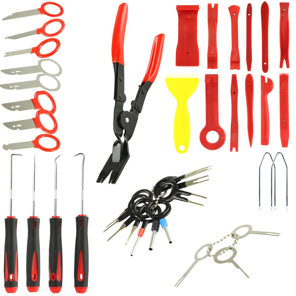 MARPOL Знімач для демонтажу оббивки / кліпс автомобільного салону та магнітол 43 шт в чохлі M57453, фото 1