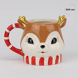 Чашка керамічна Різдвяне Оленятко 500 мл