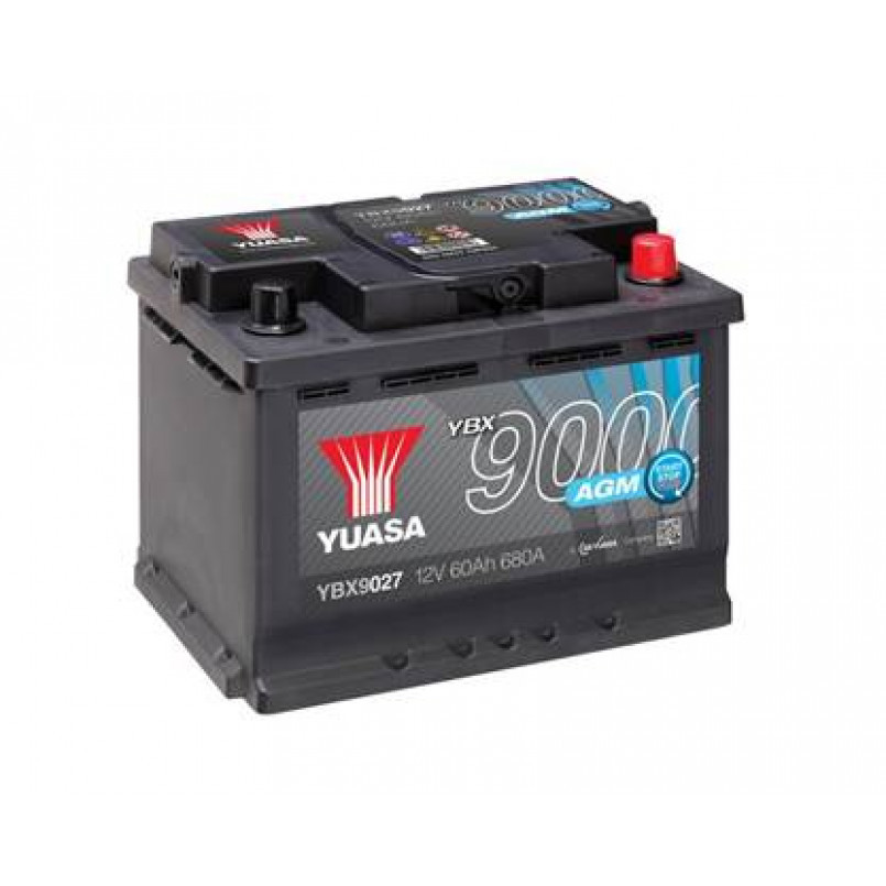 Yuasa 12V 60Ah AGM Start Stop Plus Battery YBX9027 (0), фото 1