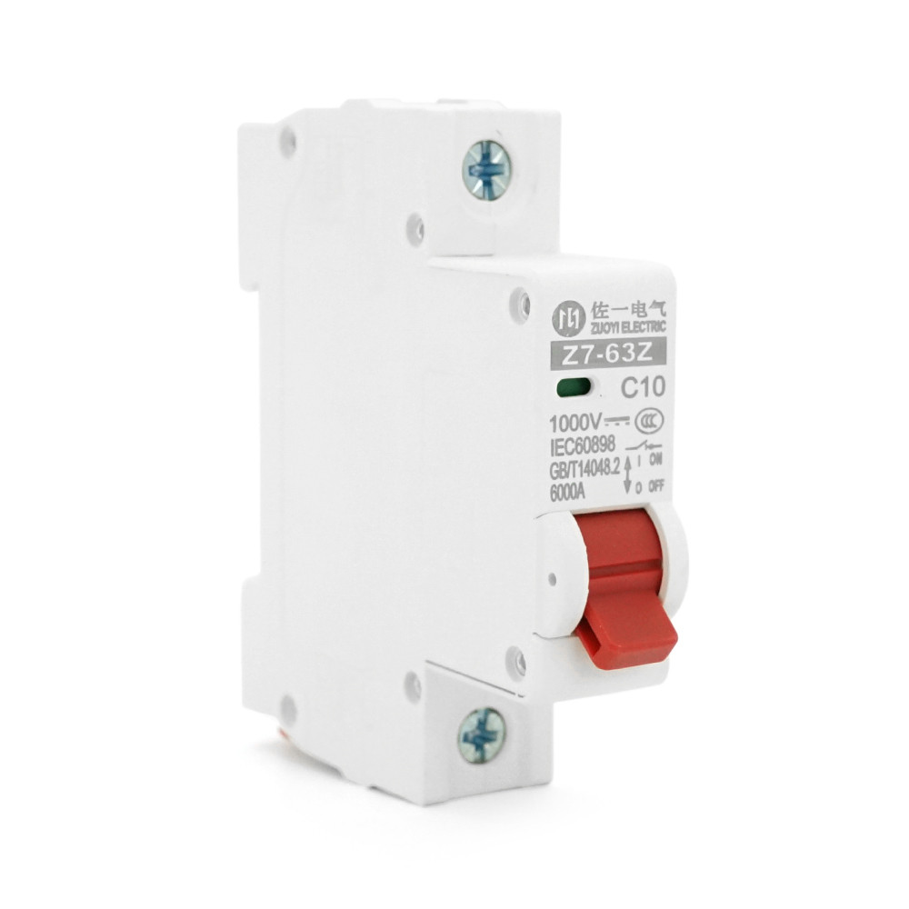 Автоматичний вимикач постійного струму ZUOYI Z7-63Z 1P C10 DC250-1000V, 10A, 6kA, DIN, 73*80*18mm, фото 1