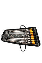 Подарунковий набір Enot-6 Gradient - 8 шампурів у сумці + вилка для м’яса, фото 5