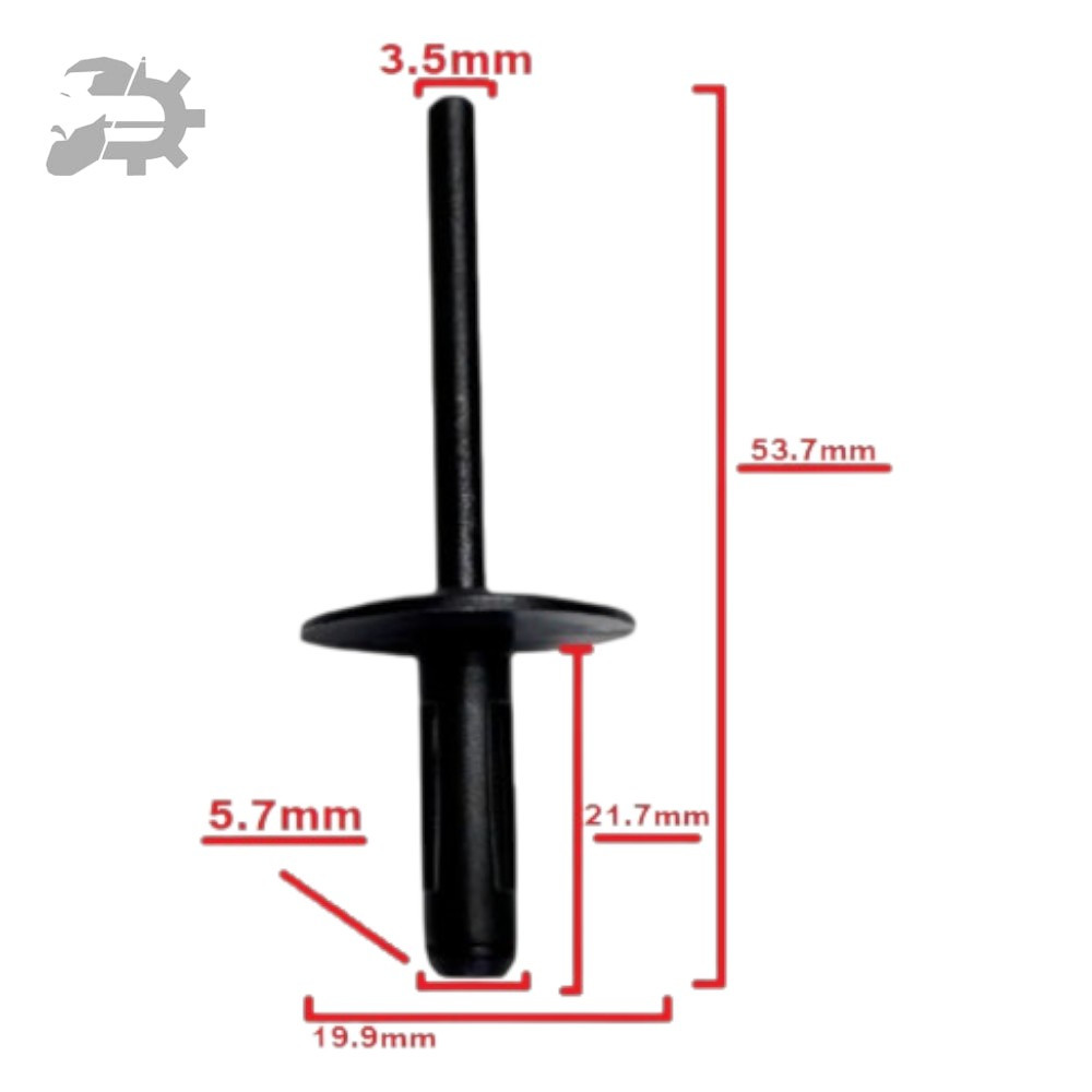 Кліпса кріплення підкрилка локера 10шт X6 E72 Bmw 51717002953 51777171004, фото 1