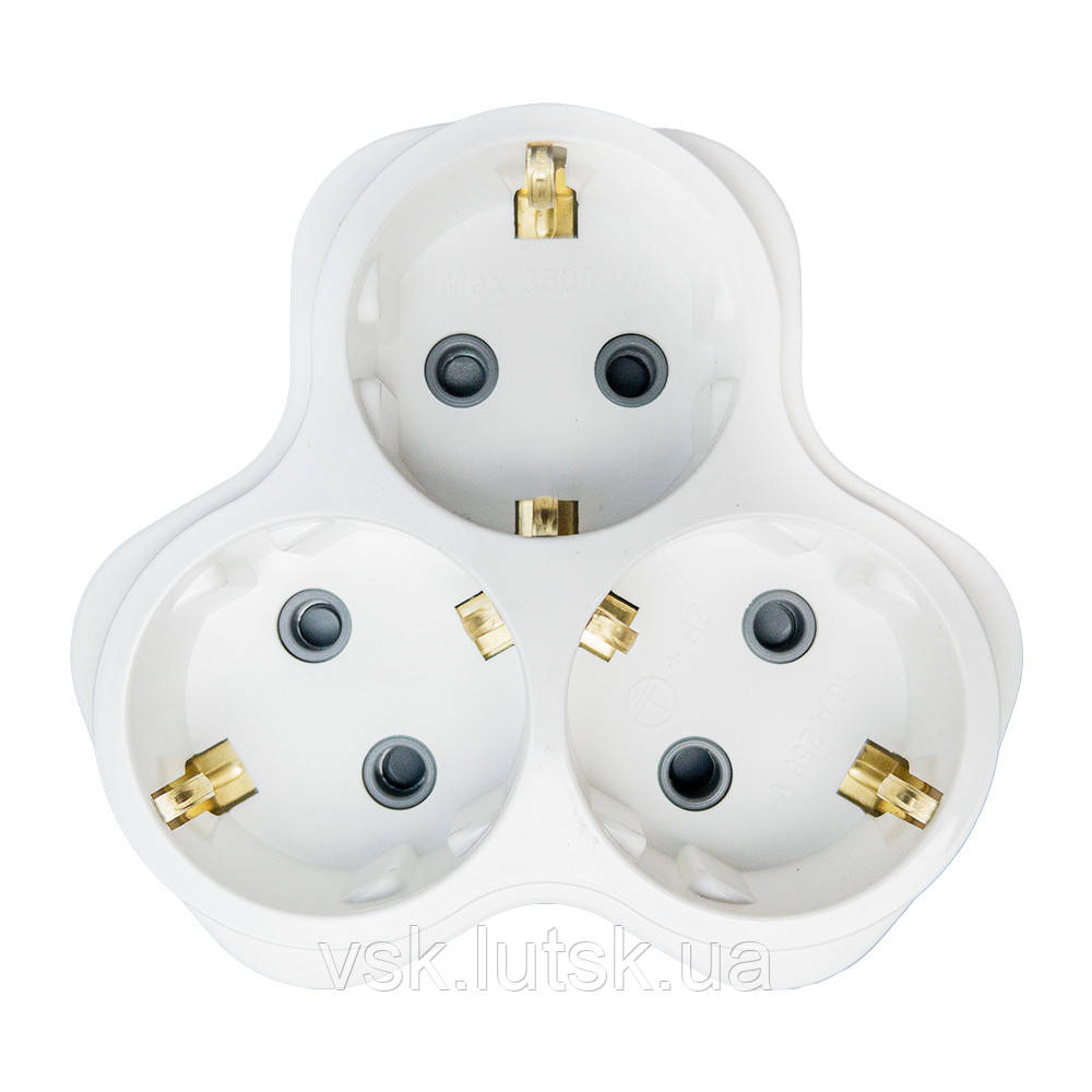 Трійник Violux 3 гнізда з заз. білий (30шт), фото 1