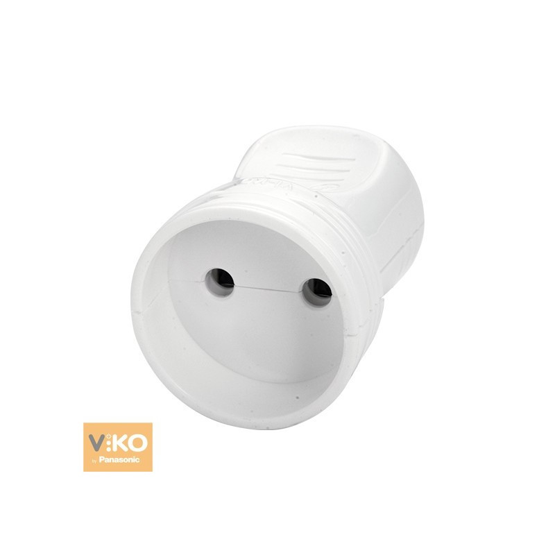 Штепсельне гніздо VIKO без заземлення 7.5А 260V. White. ПВХ, фото 1