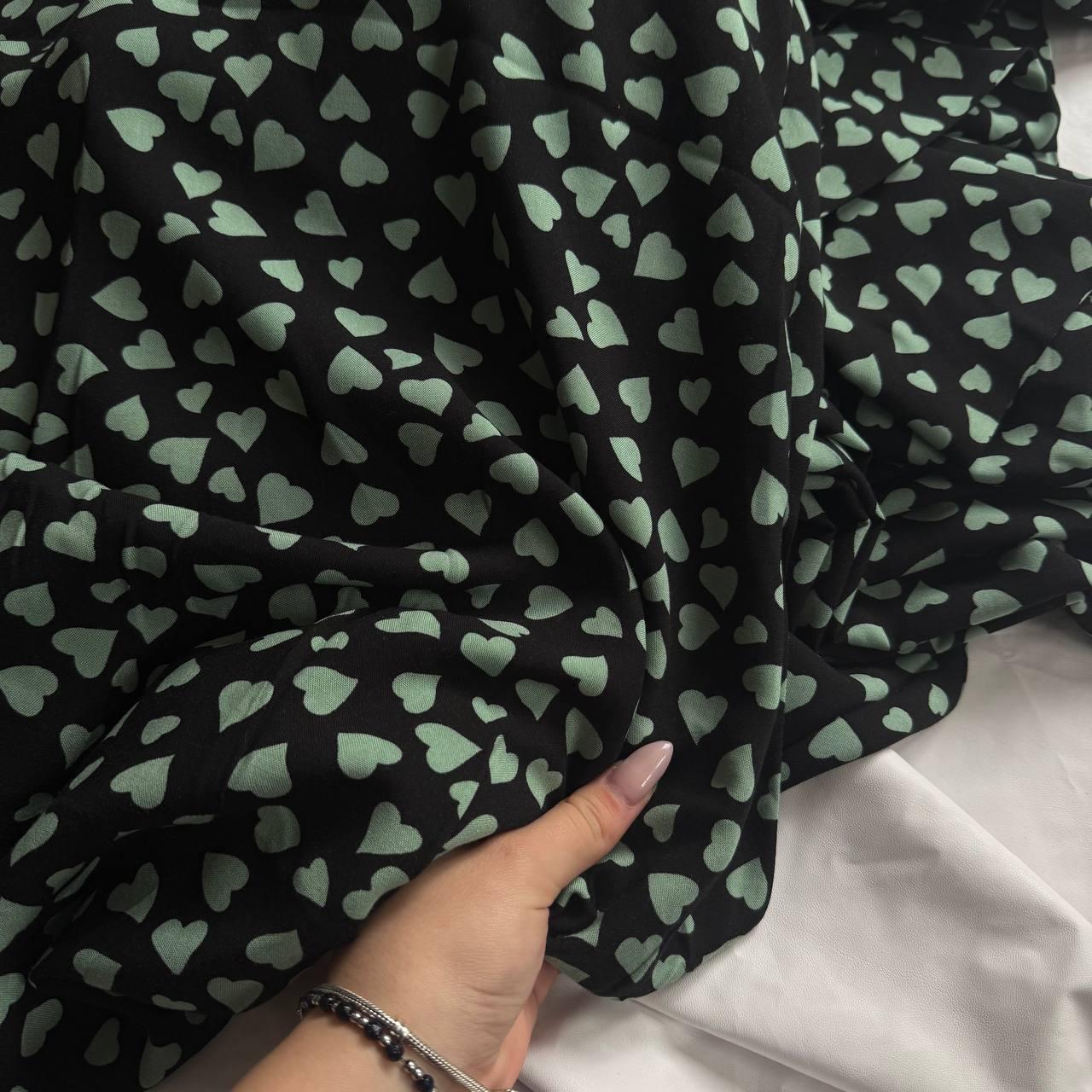 Штапель чорний сердечка, фото 1