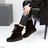 Жіночі коричневі черевики, жіночі шкіряні челсі, жіночі зимові черевики, натуральні жіночі черевики, фото 7