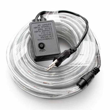 Світлодіодна гірлянда-шланг дюралайт 10 м, білий колір, гнучка LED стрічка, декоративна гірлянда з 8 режимами світіння, фото 2