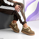 Жіночі зимові кеди, Зимові автроледі кеди коричневого кольору, Зимові замшеві кеди, фото 8