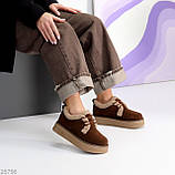 Жіночі зимові кеди, Зимові автроледі кеди коричневого кольору, Зимові замшеві кеди, фото 6