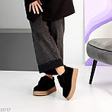 Жіночі зимові кеди, Зимові автроледі кеди коричневого кольору, Зимові замшеві кеди, фото 3