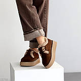 Жіночі зимові кеди, Зимові автроледі кеди коричневого кольору, Зимові замшеві кеди, фото 7