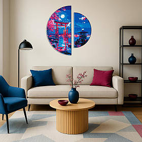 Інтер'єрна модульна картина Пейзаж. Нічний Кіото