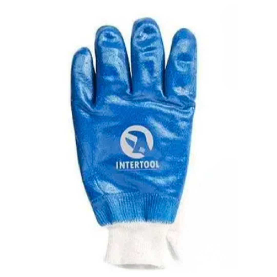 Рукавиці робочі КЦС синя в'язаний манжет (Intertool), фото 1