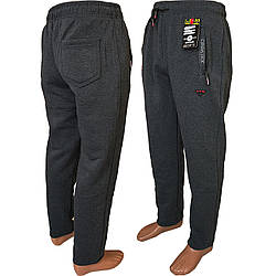 Чоловічі сірі прямі трикотажні штани з флісом "Фабричний Китай" Розміри: 48- 56 (37021-2)