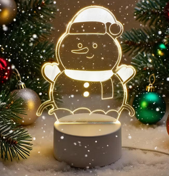 Нічник-світильник настільний 3D "сніговик" від USB SAM-156