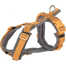 Шлея Trixie Premium для собак трекінгова S–M 44–53 см 20 мм оранжево-сіра