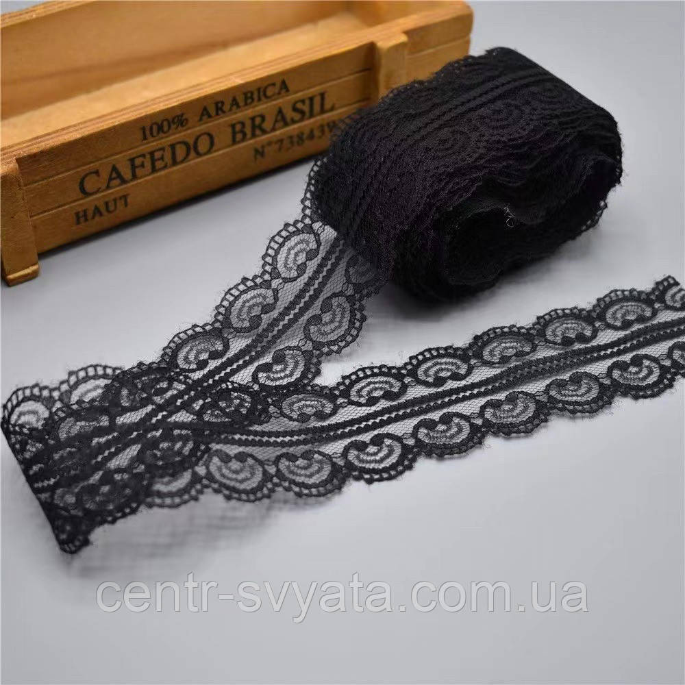 Мереживо "Ельза" (4,5 см х 10 м) Чорне