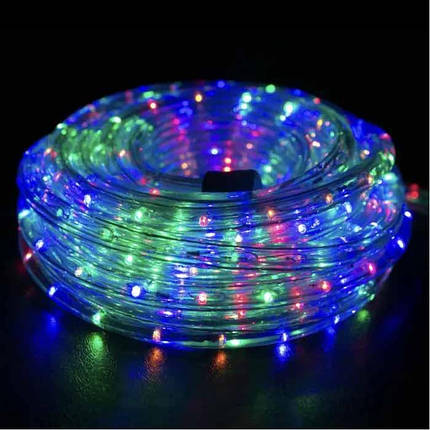 Світлодіодна гірлянда-шланг дюралайт 10 м мультиколірна, гнучка LED стрічка з 8 режимами світіння, декоративна гірлянда для дому, фото 1