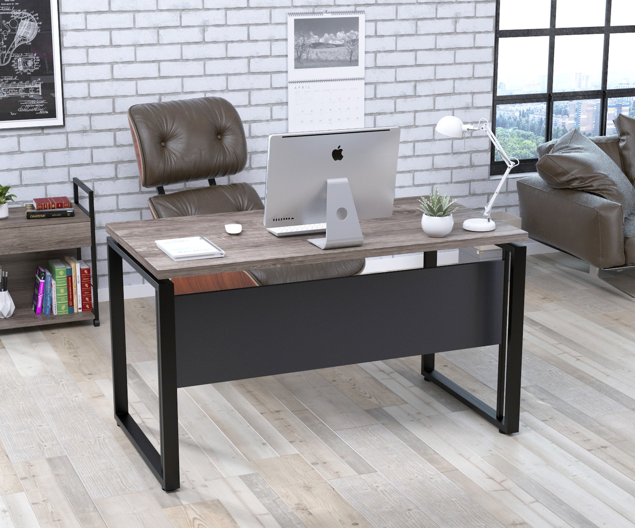 Письмовий стіл LD G-135-36 135х70х75 см Дуб палена. Комп'ютерний стіл для дому та офісу, фото 1