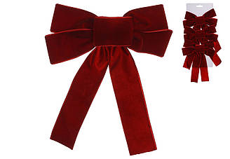 Набір бантів новорічних бордових (3 шт)