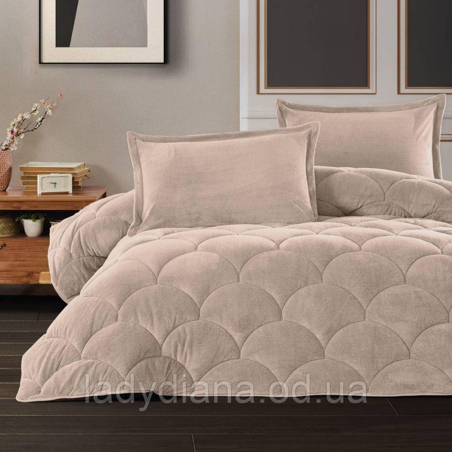 Ковдра двостороння велсофт + бавовна 195×215 см євро, легка, тепла, гіпоалергенна м'яка Туреччина Сlasy, фото 1