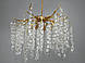 Підвісна люстра Diasha 603-600GD "Гліцинія" золота люстра з кришталевими краплями та матовими підвісками, 8 ламп E14, фото 2