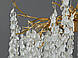 Підвісна люстра Diasha 603-600GD "Гліцинія" золота люстра з кришталевими краплями та матовими підвісками, 8 ламп E14, фото 4