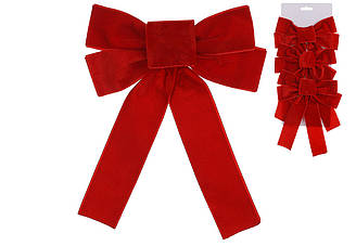 Набір бантів новорічних червоних (3 шт)
