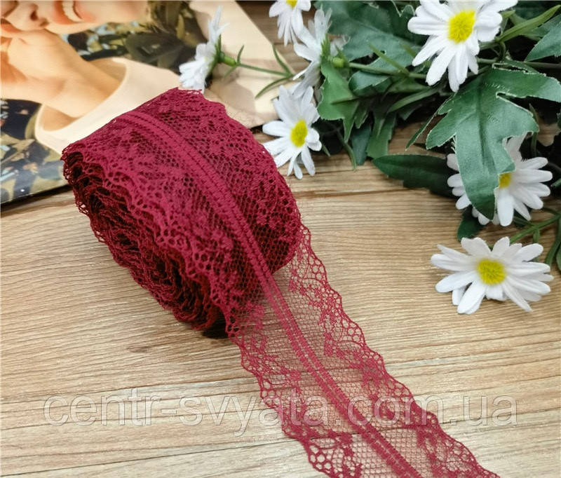 Мереживо "Шик" (4 см х 10 м) Бордове