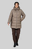 Куртка - пуховик Софія 52 капучіно, фото 5