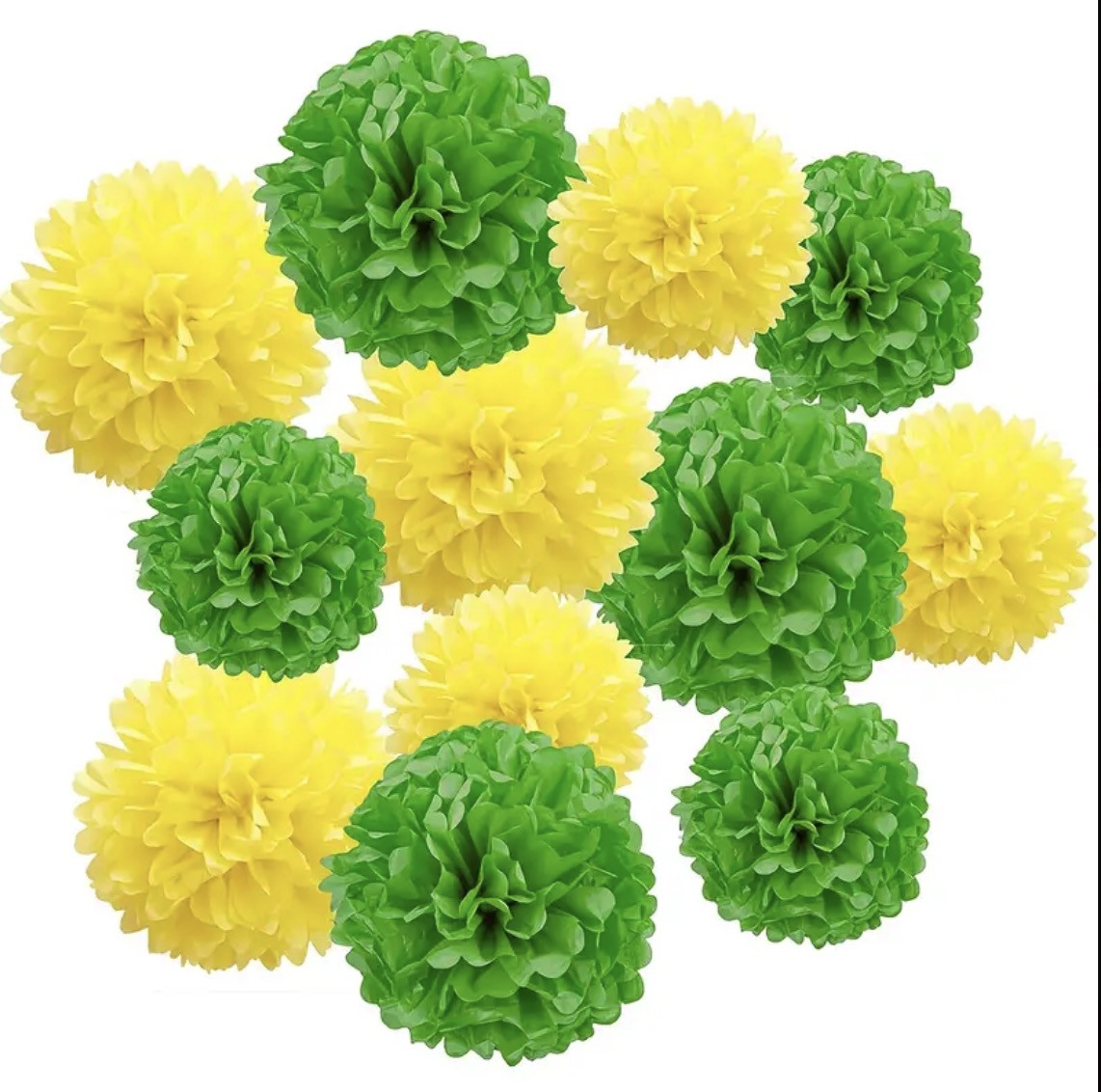 Набір декору для Гавайської вечірки Hawaiian Vibesl Pom-Poms, 12 шт, фото 1