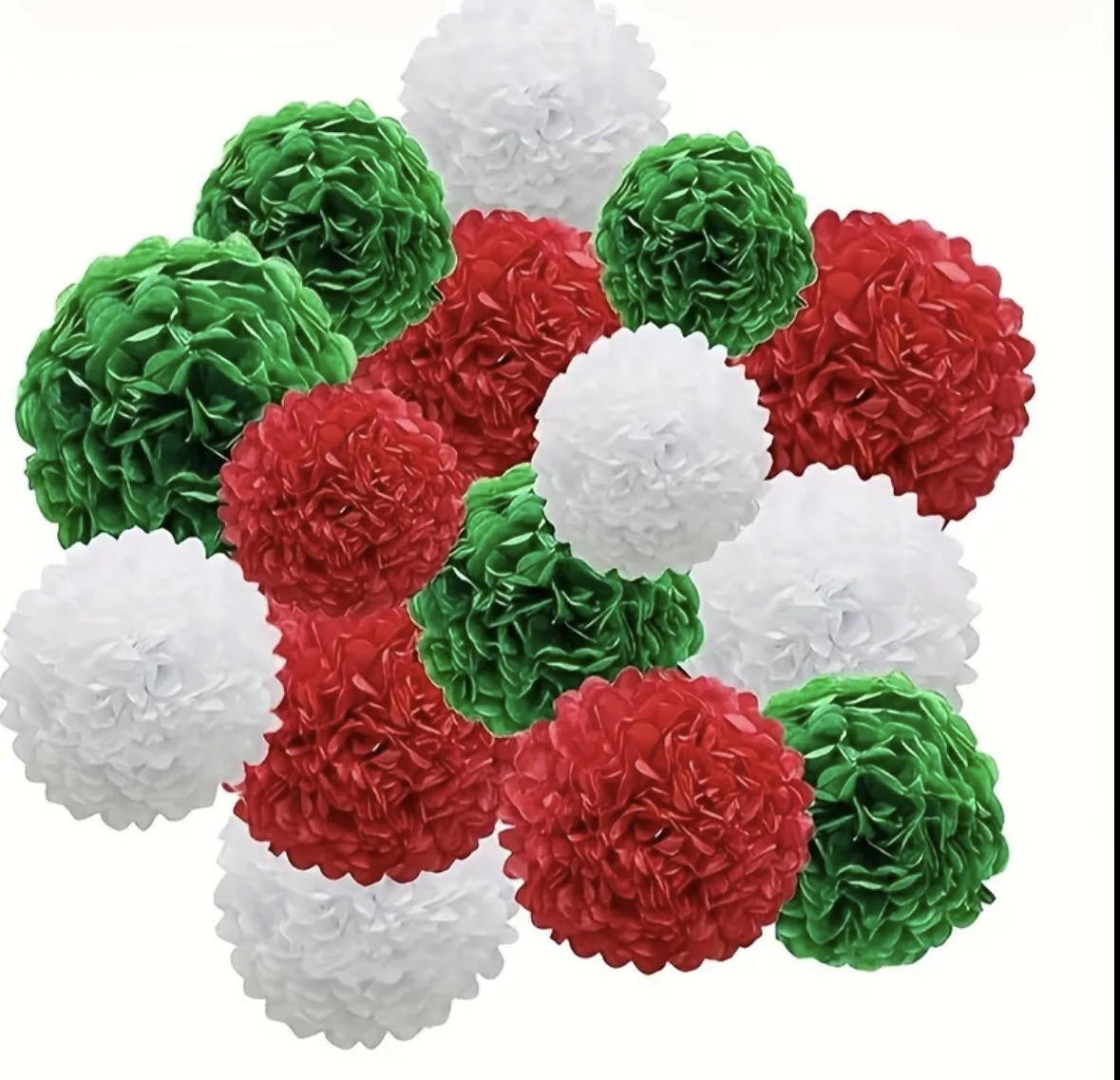 Набір декору Новорічний Festive mood Pom-Poms, 15 шт, фото 1