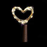 LED-гірлянда “Пробка” 2 м, 20 LED, на батарейках, тепле жовте світло