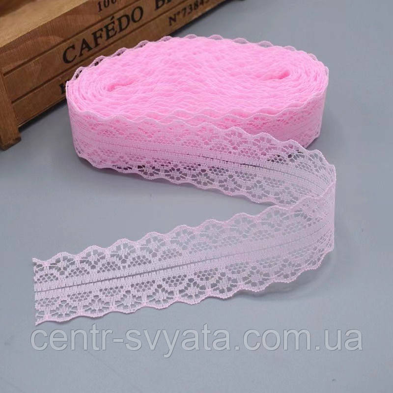 Мереживо "Ніжність" (3 см х 10 м) Ніжно-рожеве