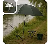 Рибальський намет водонепроникний діаметр 2м Парасолька для риболовлі Намет-парасолька для рибалки, фото 3