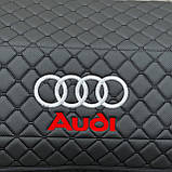 Органайзер у багажник з вишивкою Audi, чорний на магнітах, 50 см, автомобільний органайзер в авто, фото 4