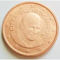 Монета Ватикана 2 євроценти 2007 р.
