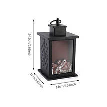 Декоративна LED лампа з ефектом полум’я 14×14×24,5 см, компактний світильник із теплим світлом для дому, створення атмосфери вогню, фото 2