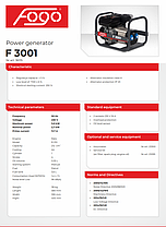 Генератор бензиновий Fogo F3001 3 кВт, фото 4