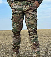 Мужские штаны Soft Shell Multicam утеплённые на флисе тактические с карманами