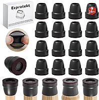 Набір силіконових накладок Ezprotekt на ніжки стільців (16 шт.) з фетром, Ø 26-32 мм, для захисту твердої підлоги, безшумні.