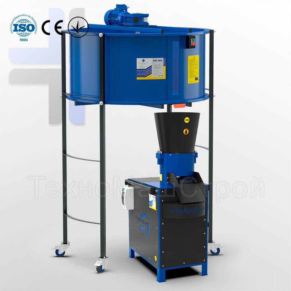 Бункер-живильник БП-400 з гранулятором ГКМ-200 7,5 кВт, фото 1