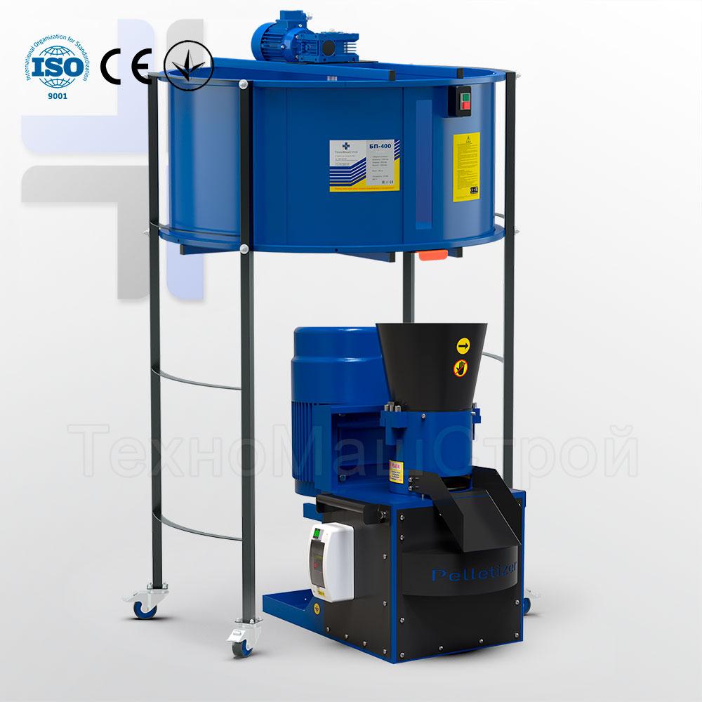 Бункер-живильник БП-400 з гранулятором ОГП-200 7,5 кВт, фото 1