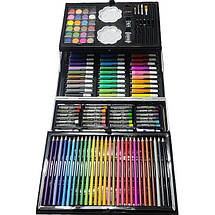 Набір для малювання Universe 145 предметів у металевому кейсі з ручкою, професійний художній набір для малювання, фото 3