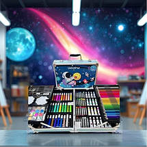 Набір для малювання Universe 145 предметів у металевому кейсі з ручкою, професійний художній набір для малювання, фото 2