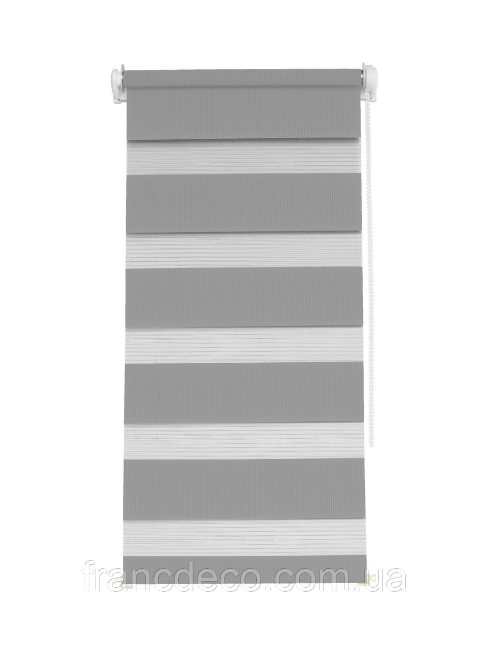 Рулонні штори день-ніч FranzDeco висота 30х160 світло-сірий, фото 1