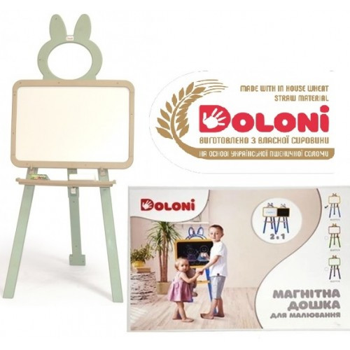 Дошка для малювання (мольберт) магнітна 013777/01eco 2-х стороння крейда маркер губка ТМ DOLONI