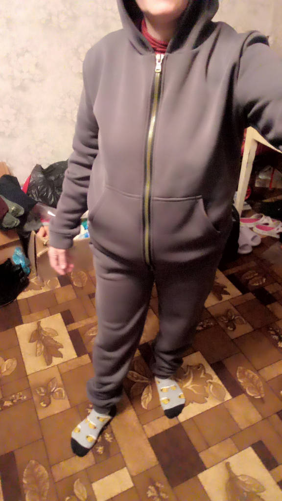 Теплий костюм тринітка зимовий жіночий на флісі прогулянковий спортивний костюм з однотонним капюшоном - фото покупців 1