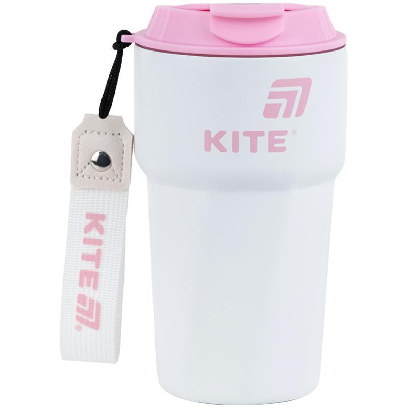 Термокружка Kite K25-1220-3, 450 мл, біло-рожева, фото 1